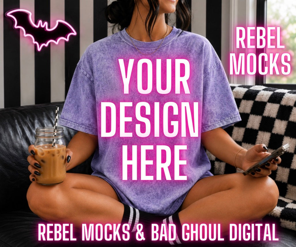 Colorblast Amethyst Tee|Edgy Alternative Mock Up