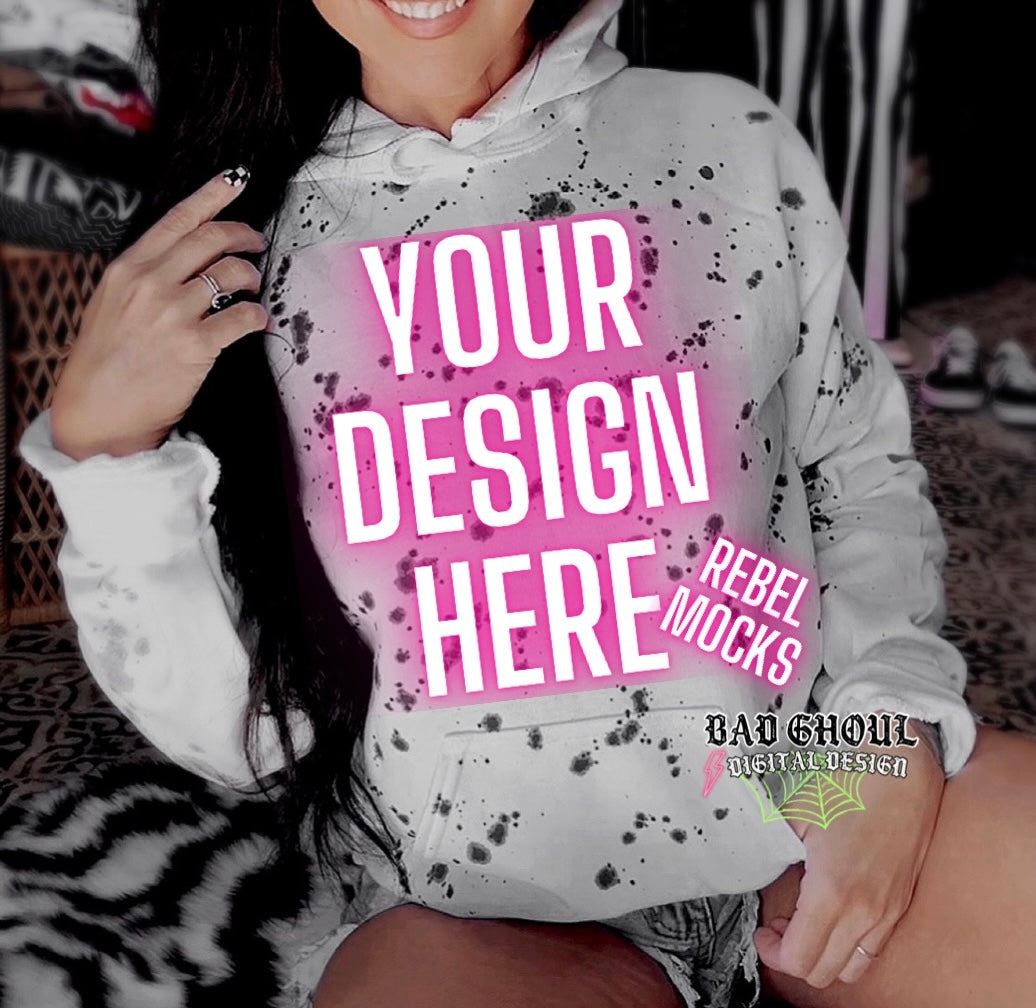 Splatter Hoodie Mock Up Trendy Edgy Vibes