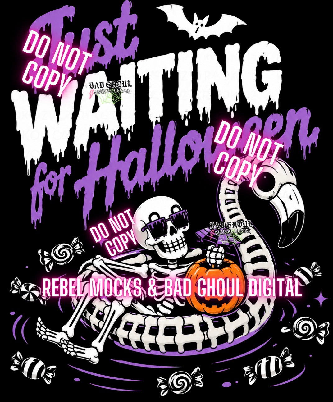 Just Waiting| PNG DOWNLOAD | Black Fabric Only