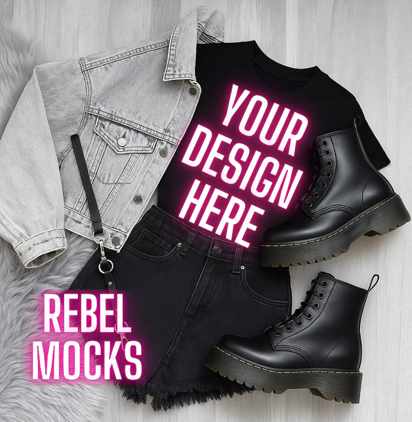 Black Tee Flat Lay Alternative Mockup