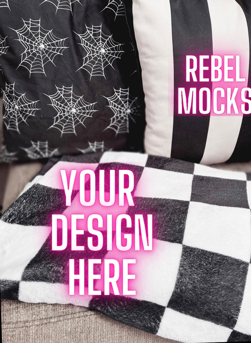 Checkered Throw Blanket Mock Up