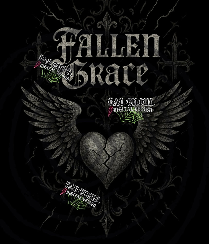 Fallen Grace PNG DOWNLOAD black fabric only