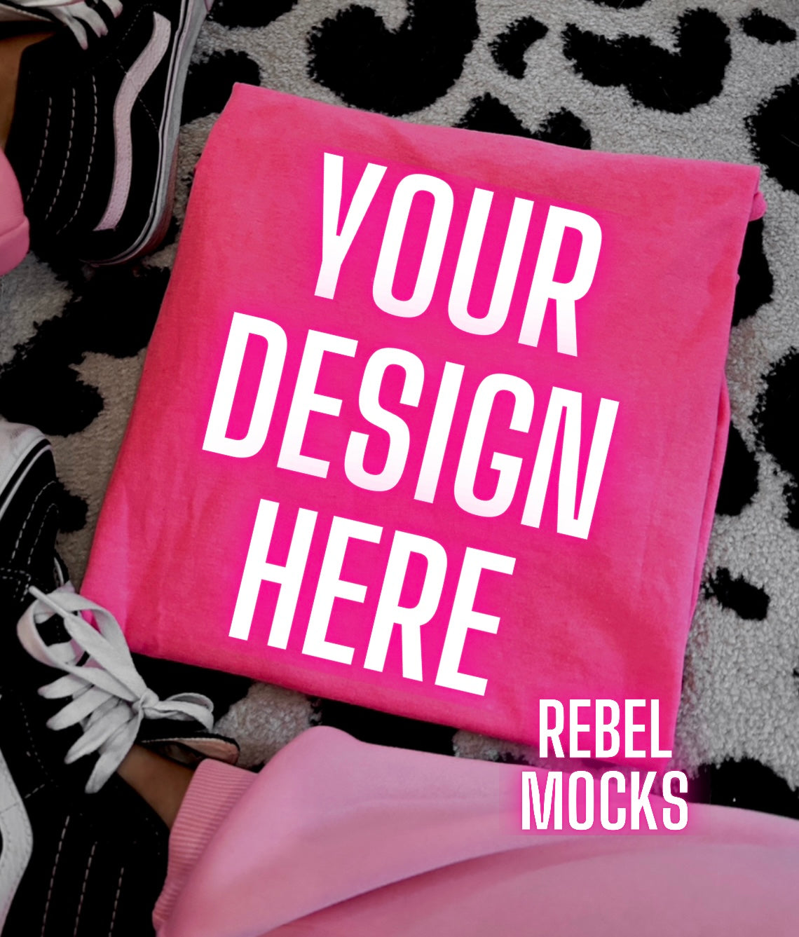 Neon Pink y2k VIBES TRENDING Flat Lay Mock up