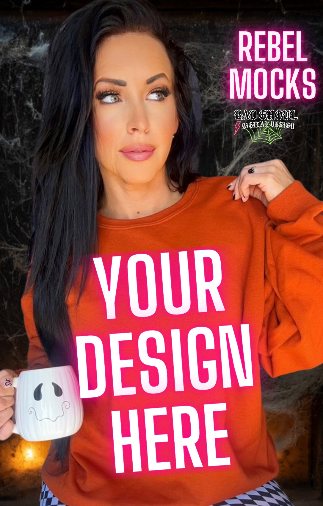 Jerzee Burnt Orange Crew Neck Trendy Model Mock