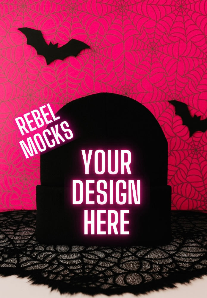 Beanie Goth Edgy Alternative Mock Up