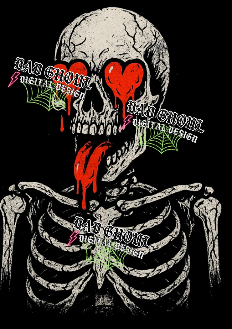 Heart Skelly PNG DOWNLOAD Black Fab Only