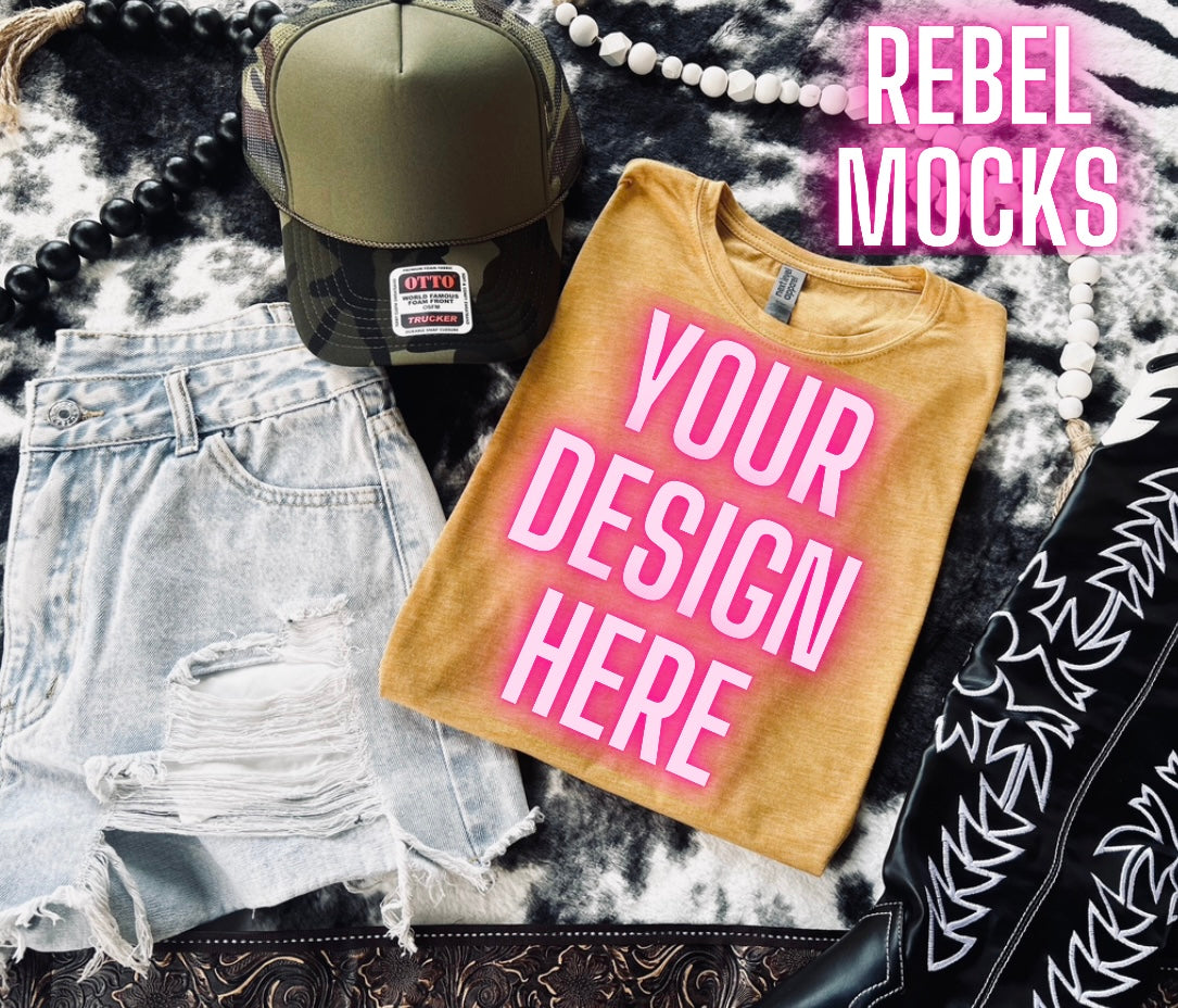 VIBIN Next Level Antique Gold Tee Flat Lay Mock UP