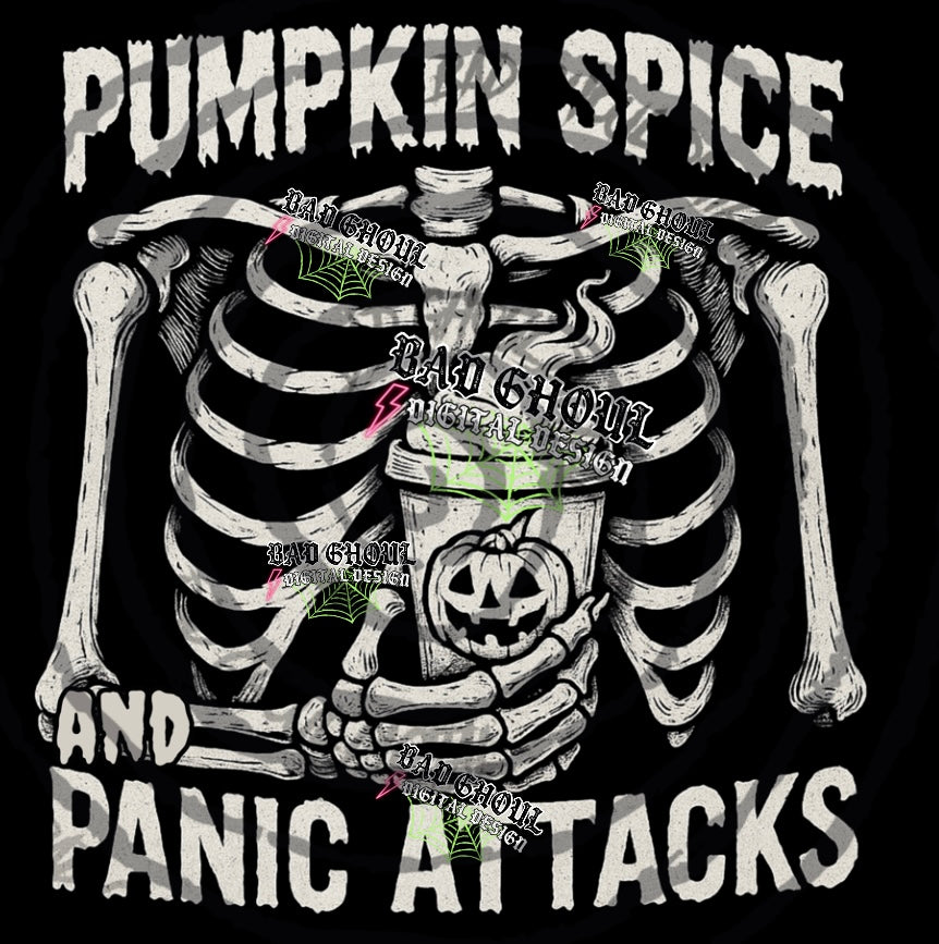 Pumpkin Spice & Panic Attacks Black Fab PNG DOWNLOAD