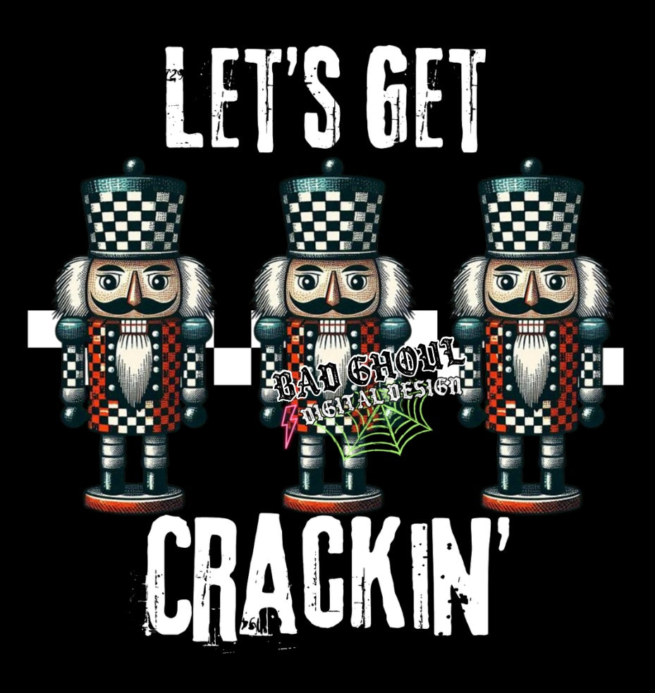 Lets Get Crackin PNG Download 2 Files Black and White