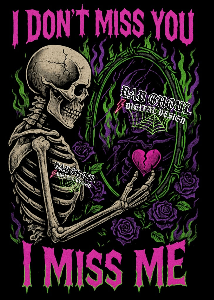 I Miss Me PNG Download BLACK fabric only