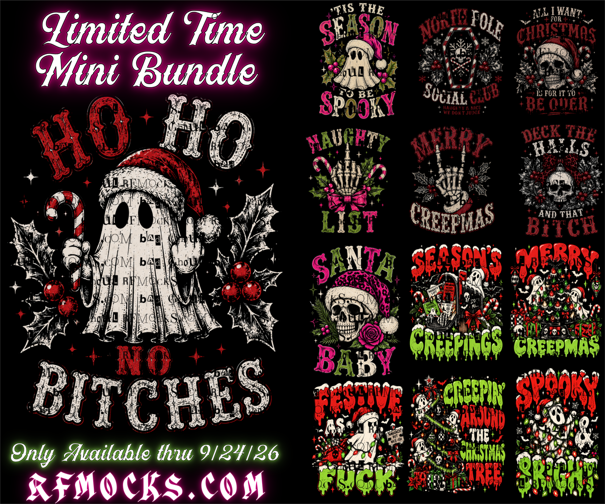 Edgy Christmas #2 | Limited Time Mini Bundle | PNG DOWNLOAD BLACK FAB ONLY