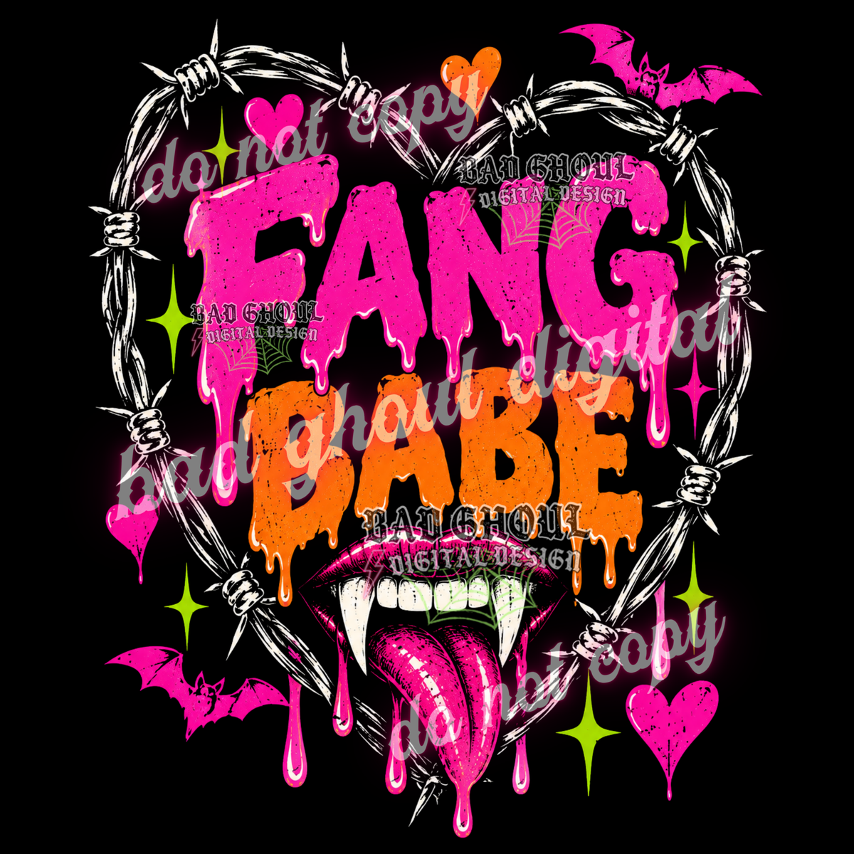 Fang Babe | PNG DOWNLOAD BLACK FAB ONLY
