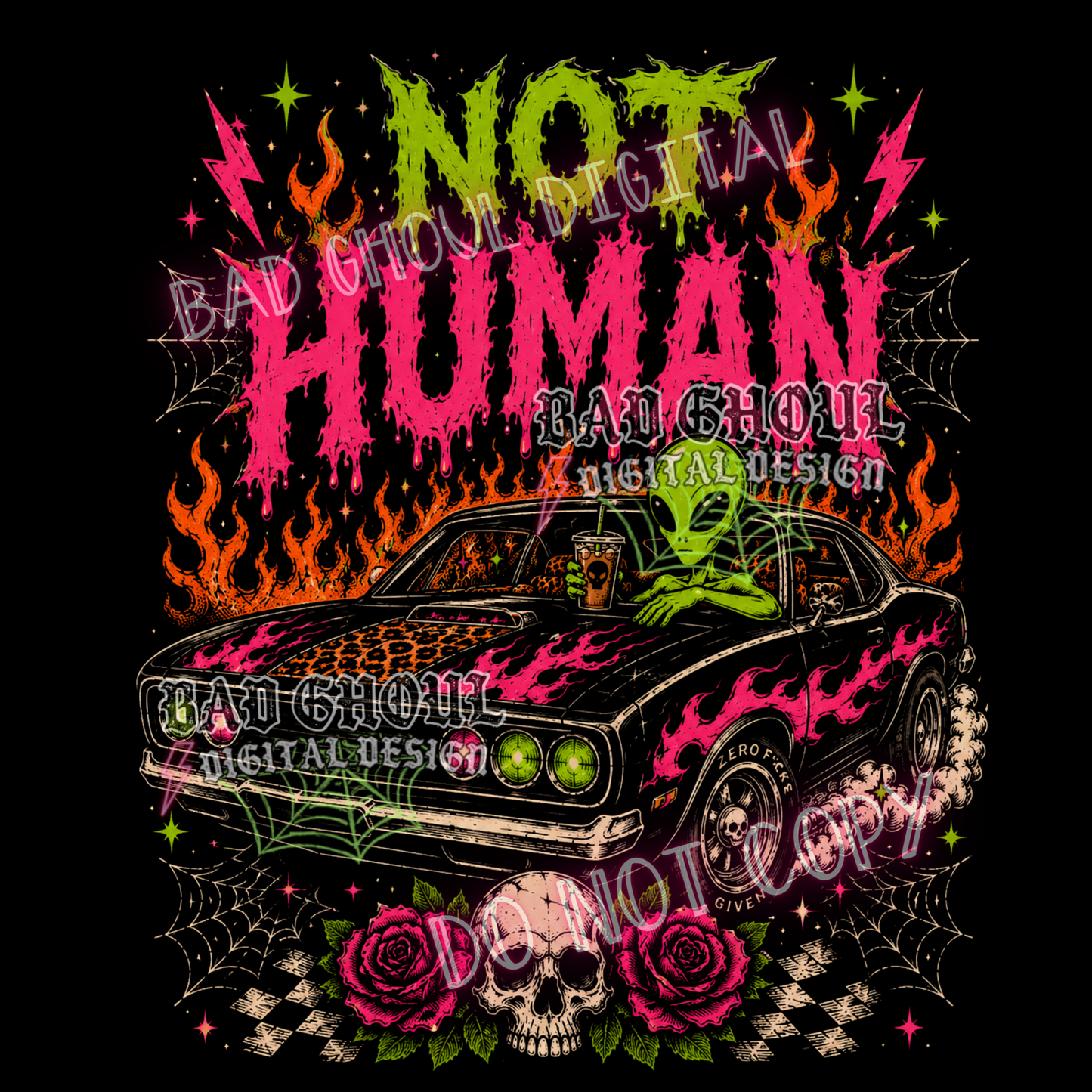 Not Human | PNG DOWNLOAD BLACK FAB ONLY