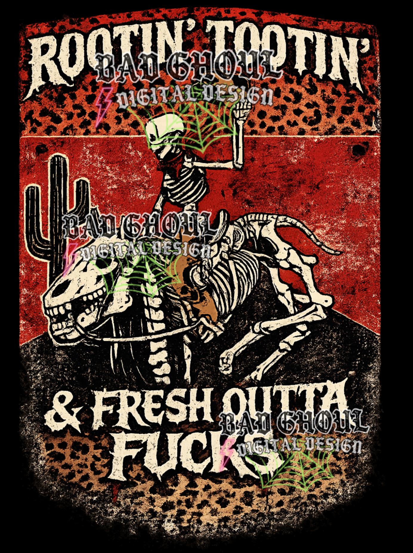 Rootin' Tootin' & fresh outta fucks - Western Skellie | PNG DOWNLOAD