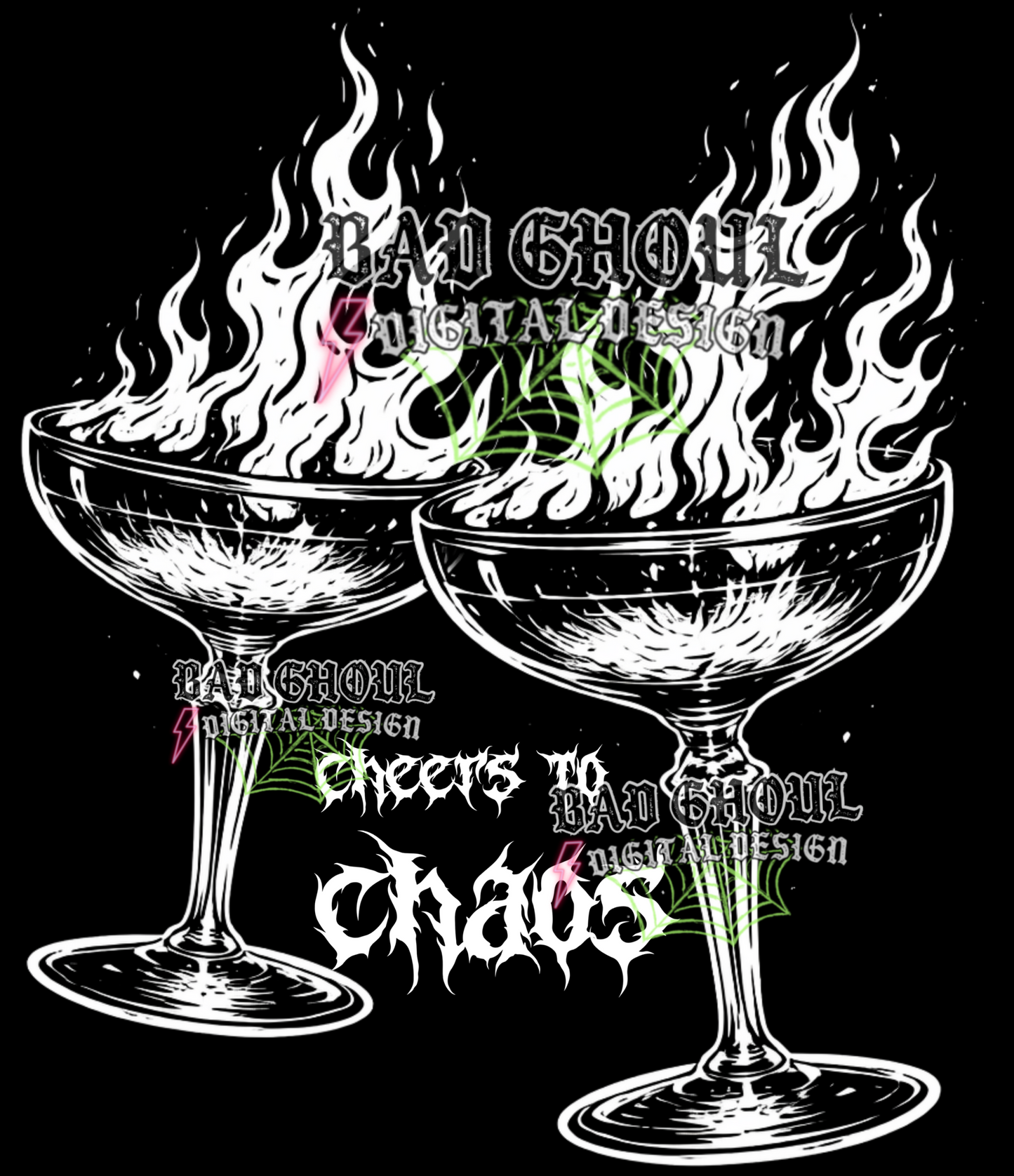 cheers to chaos | PNG DOWNLOAD BLACK FAB ONLY