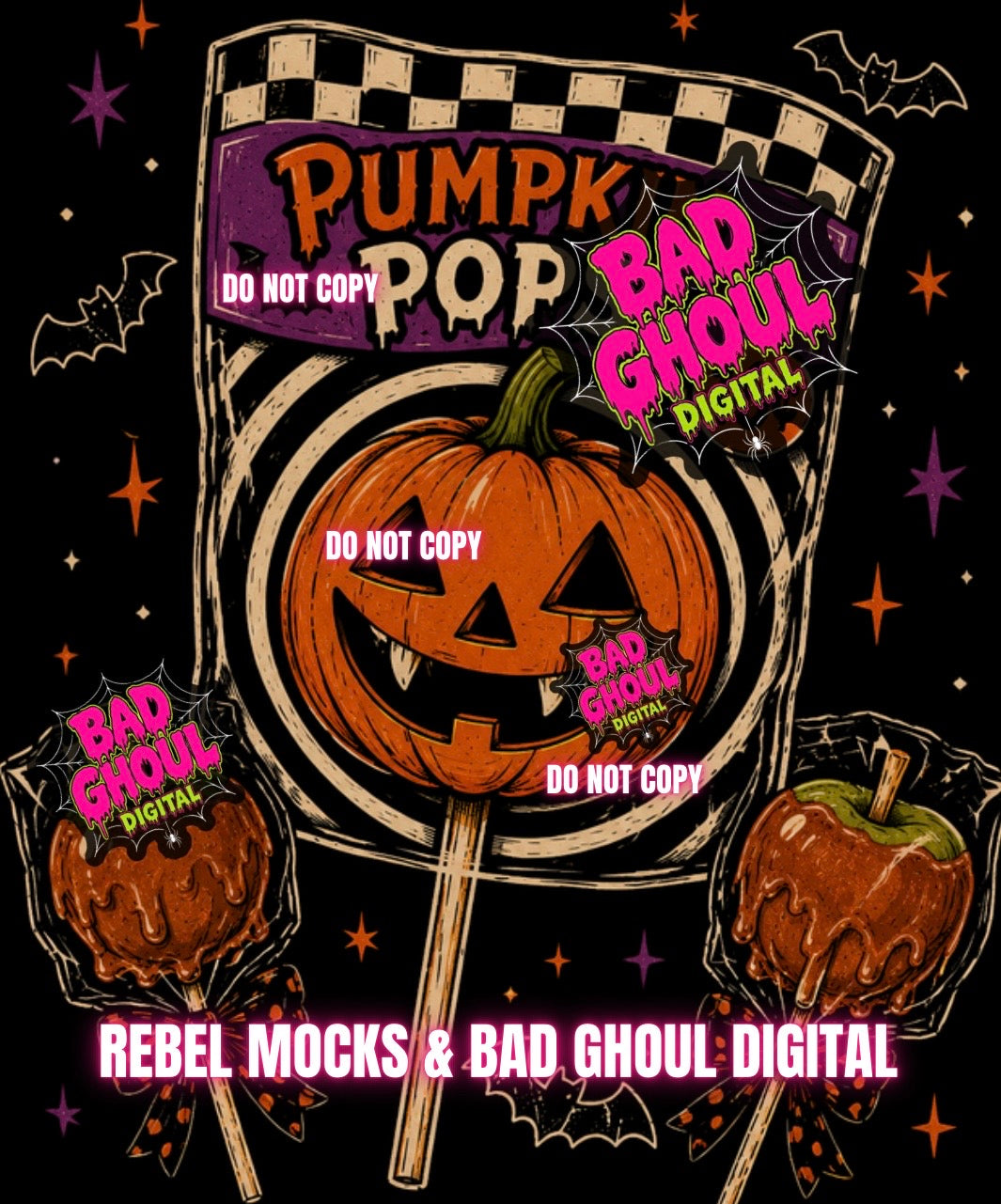 Pumpkin Pops| Black Fabric|PNG DOWNLOAD