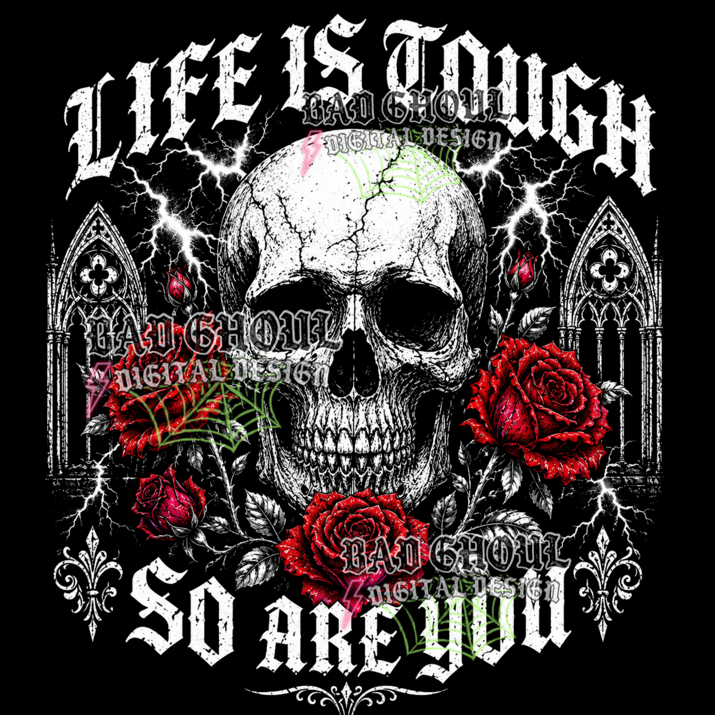 Life is tough so are you | PNG DOWNLOAD | Black Fabric Only