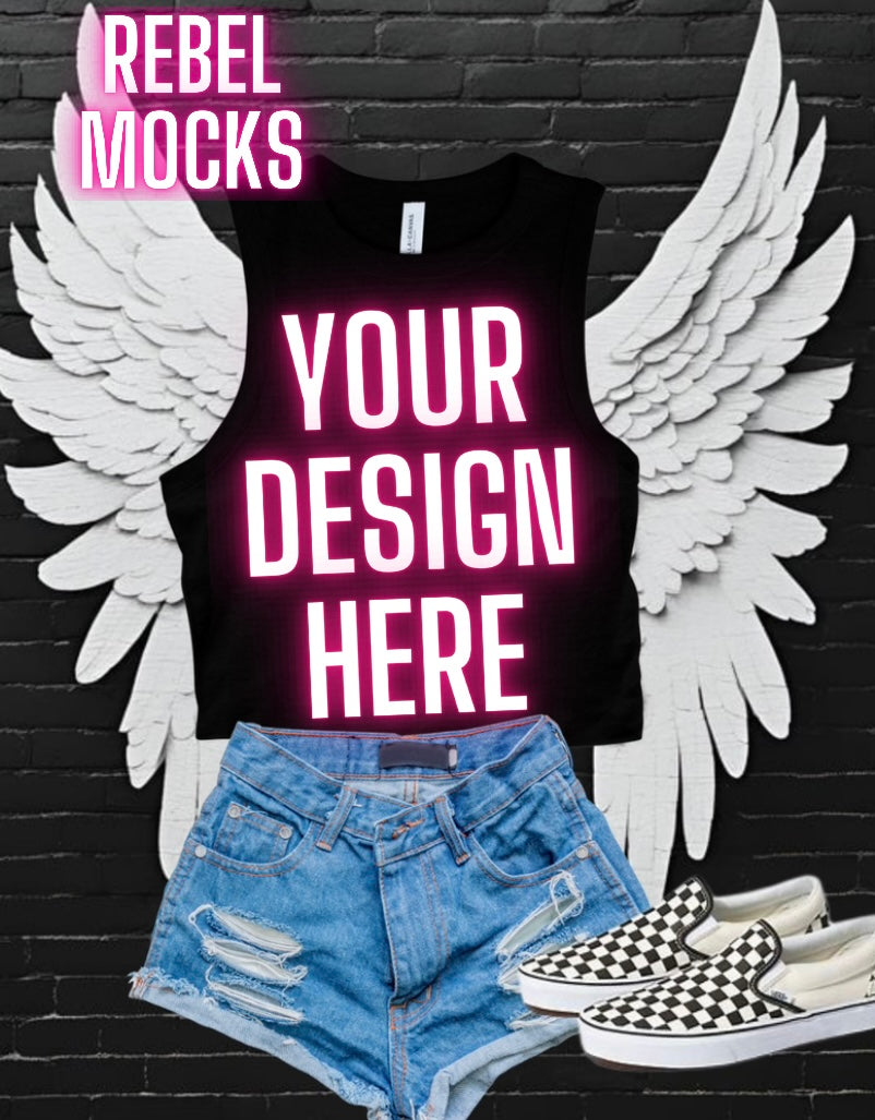 Black Tank Alternative Flat Lay Mockup