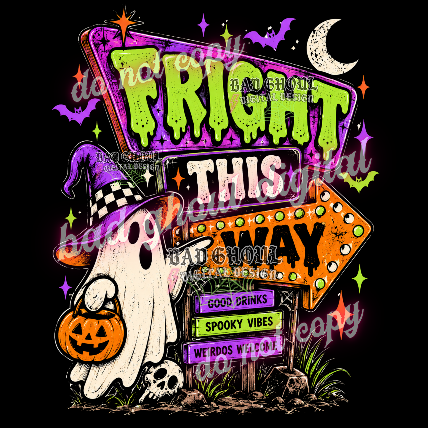 Fright this way | PNG DOWNLOAD BLACK FAB ONLY