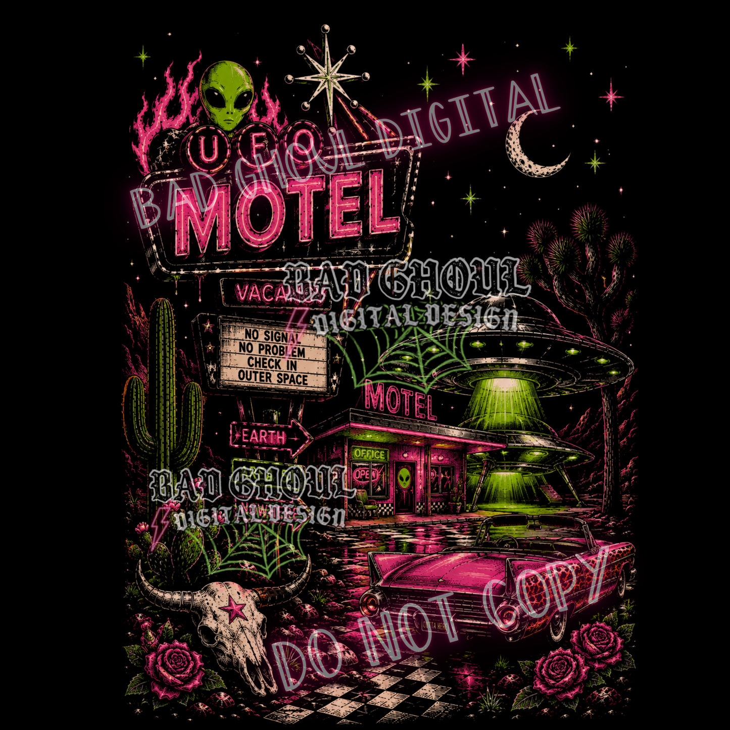 UFO Motel | PNG DOWNLOAD BLACK FAB ONLY