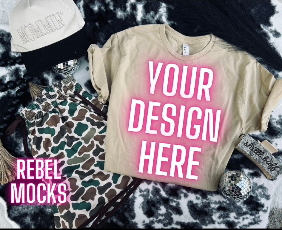 LAT Natural Trendy Mock Up Flat Lay