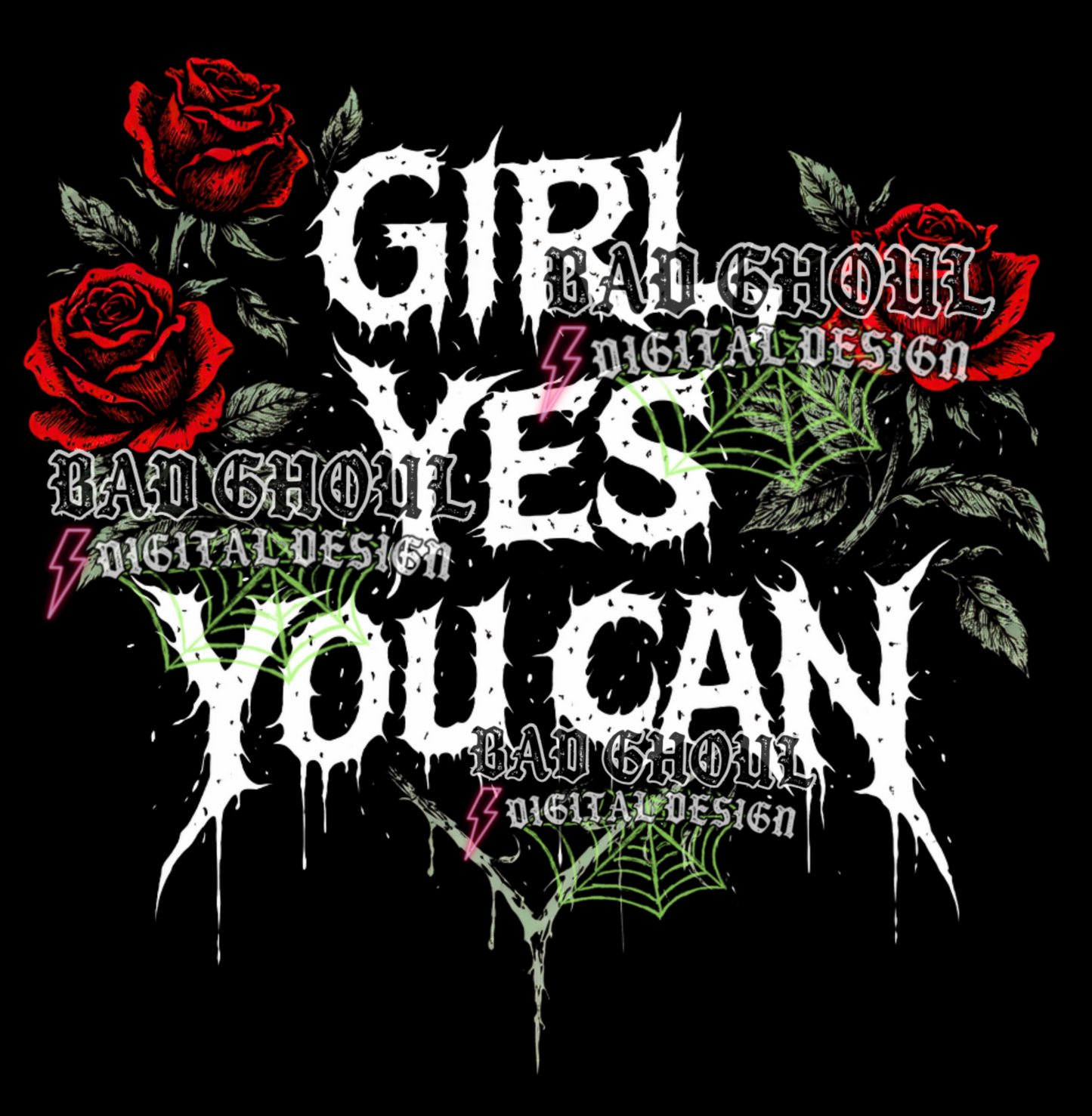Girl, yes you can | PNG DOWNLOAD BLACK FAB ONLY