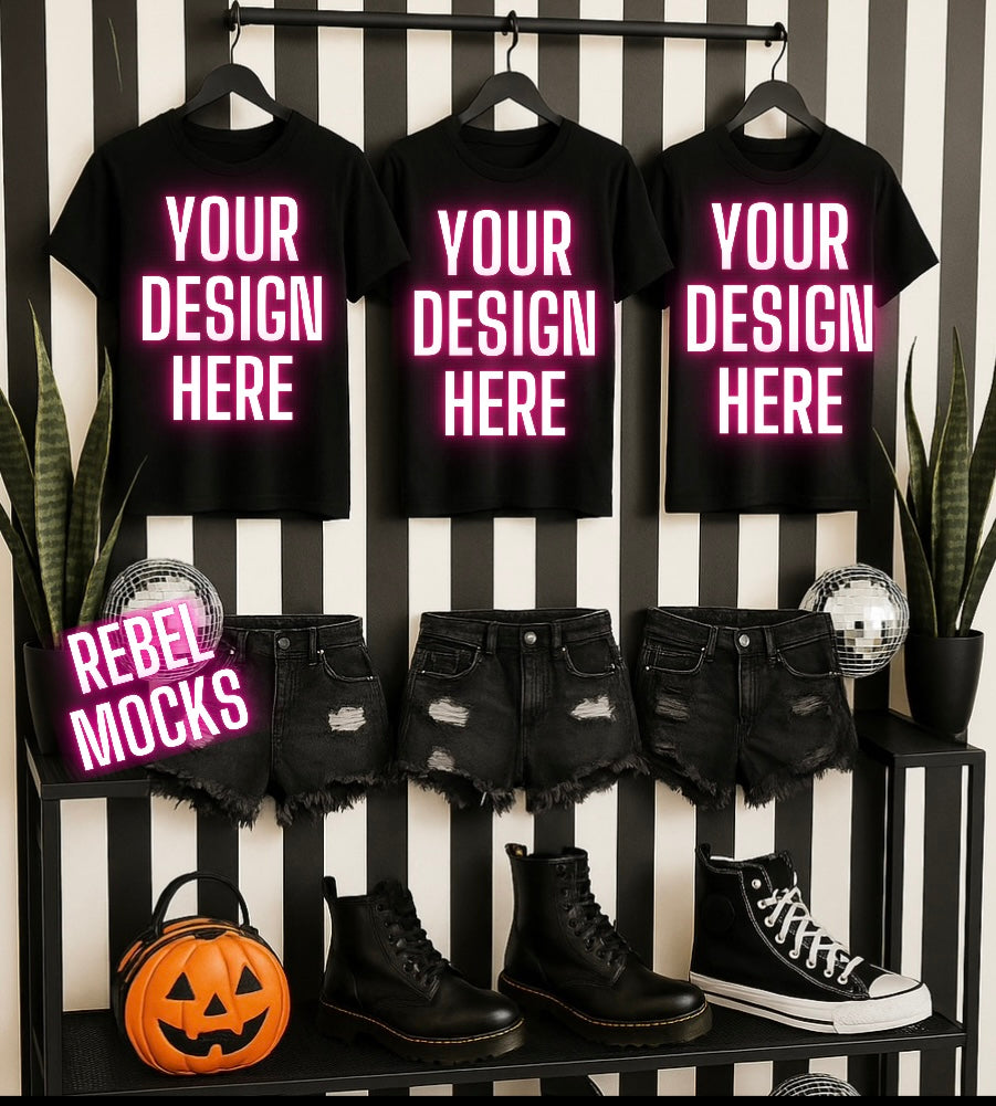 Black Tee Edgy Alternative Mock up