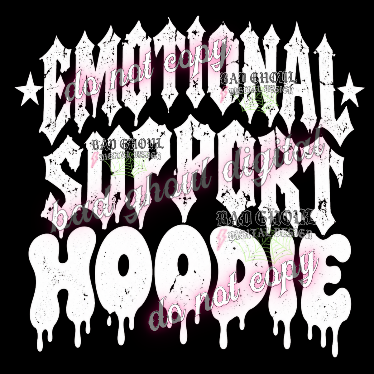 Emotional support hoodie | PNG DOWNLOAD BLACK FAB ONLY