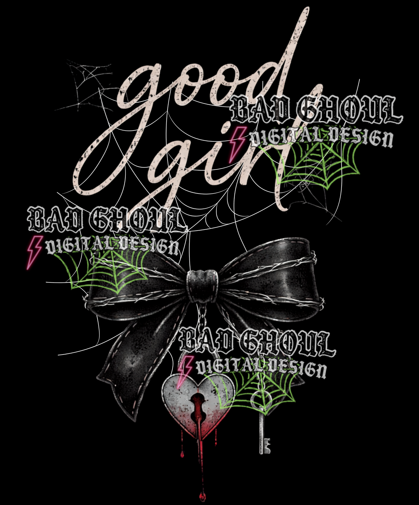 Good Girl - Black Bow Locket | PNG DOWNLOAD BLACK FAB ONLY