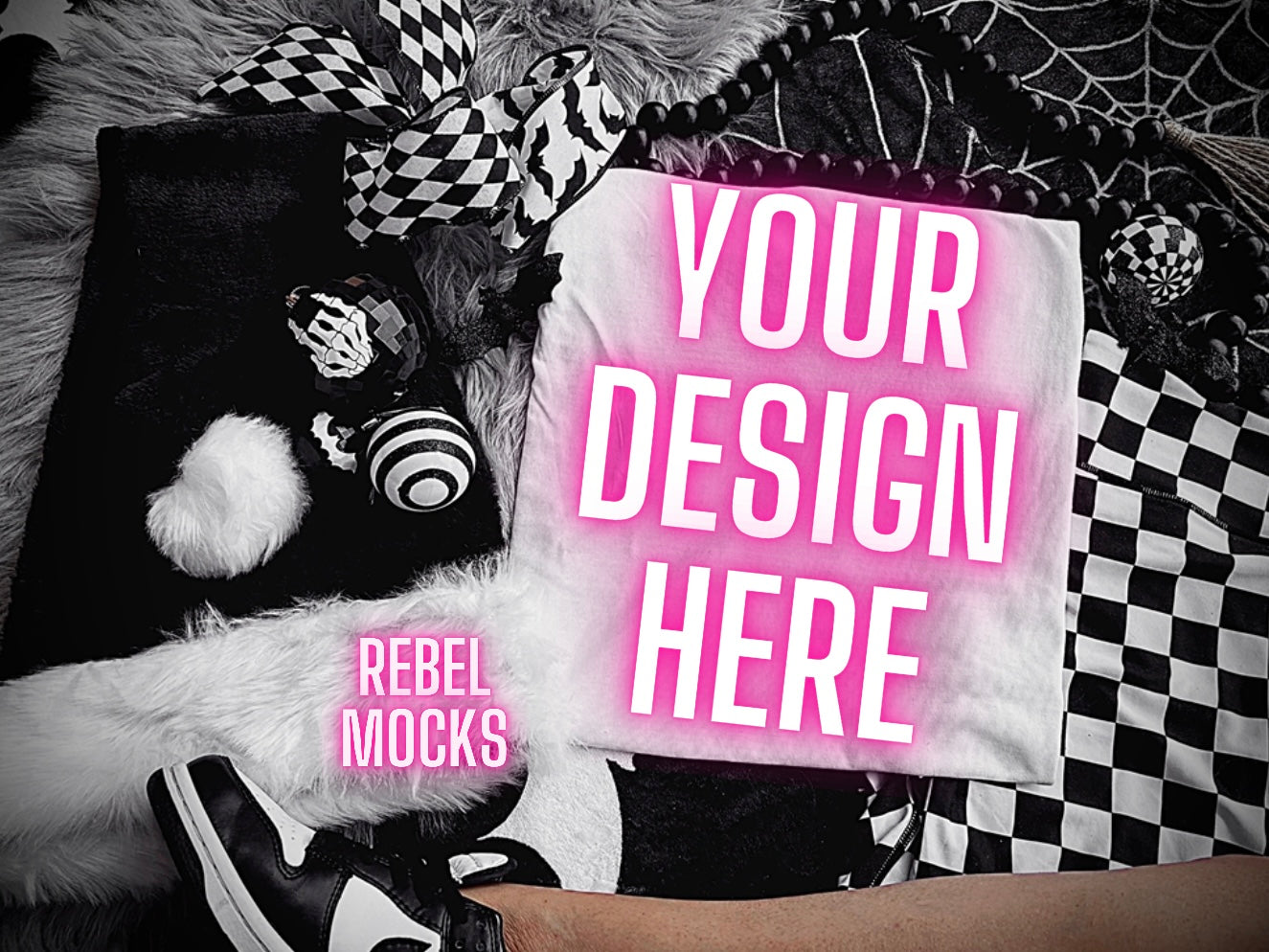 Creepmas White Tee Edgy Flat Lay Mock UP