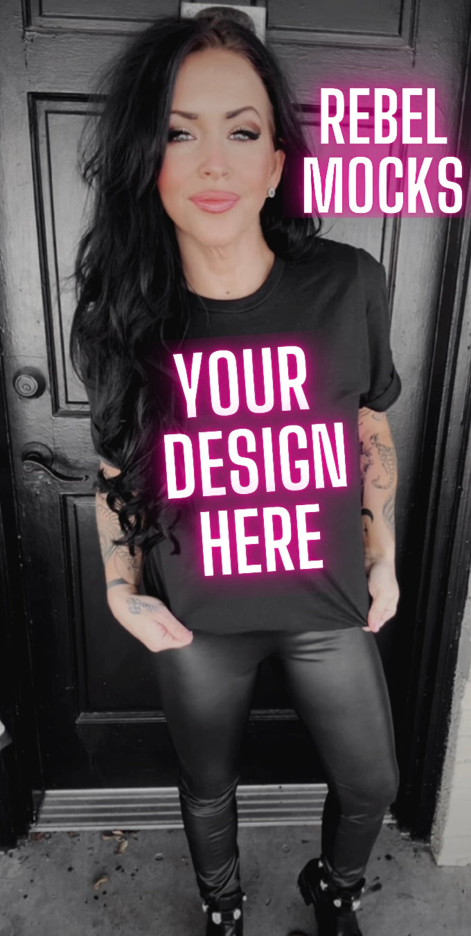 Edgy Black Tee Model Alt Vibes Mock Up