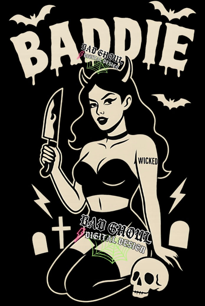 Baddie PNG Download - black fabric only