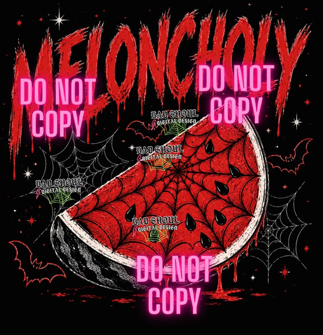 MELONcholy | PNG DOWNLOAD | Black Fabric Only