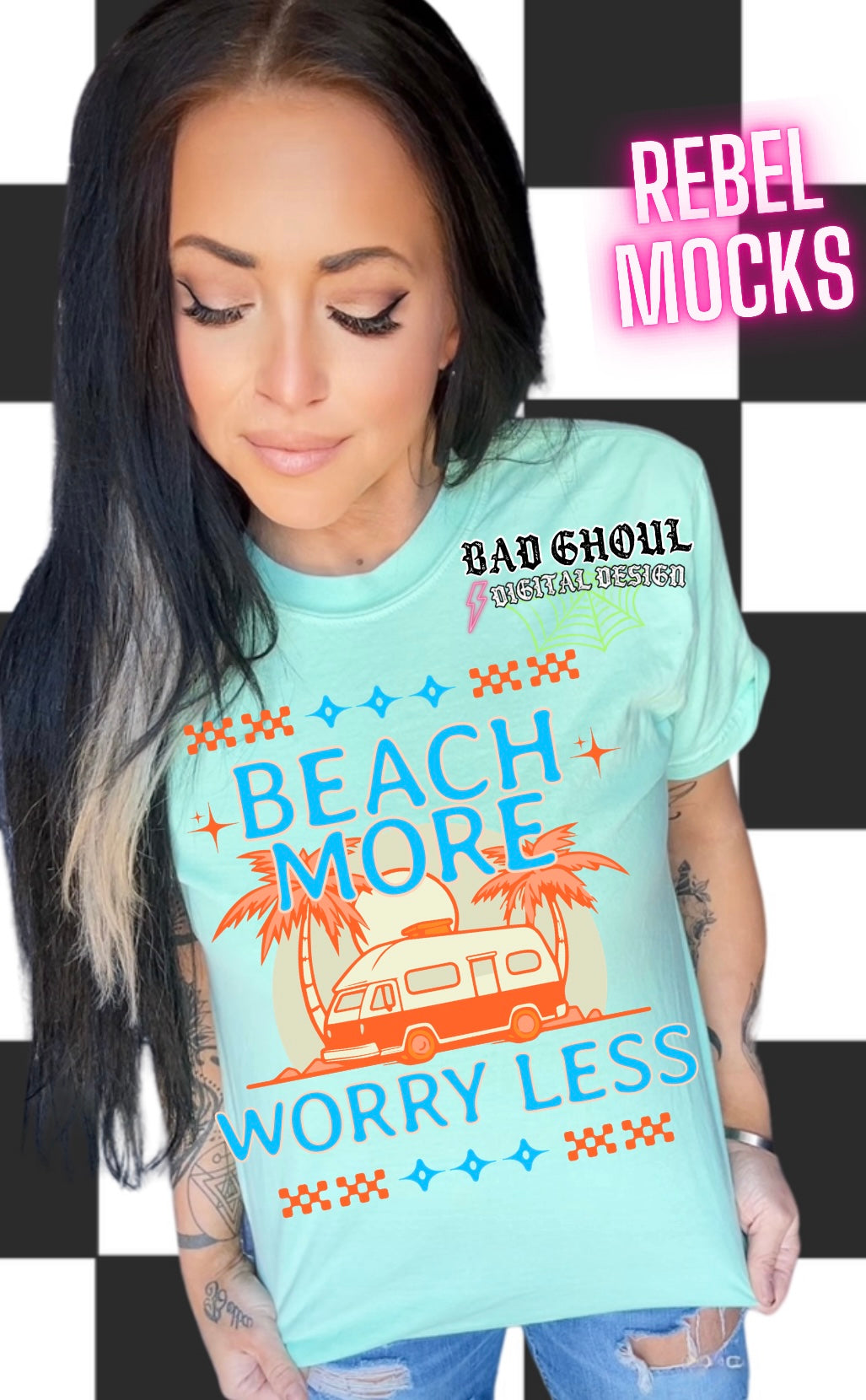 Beach More Worry Less PNG Download