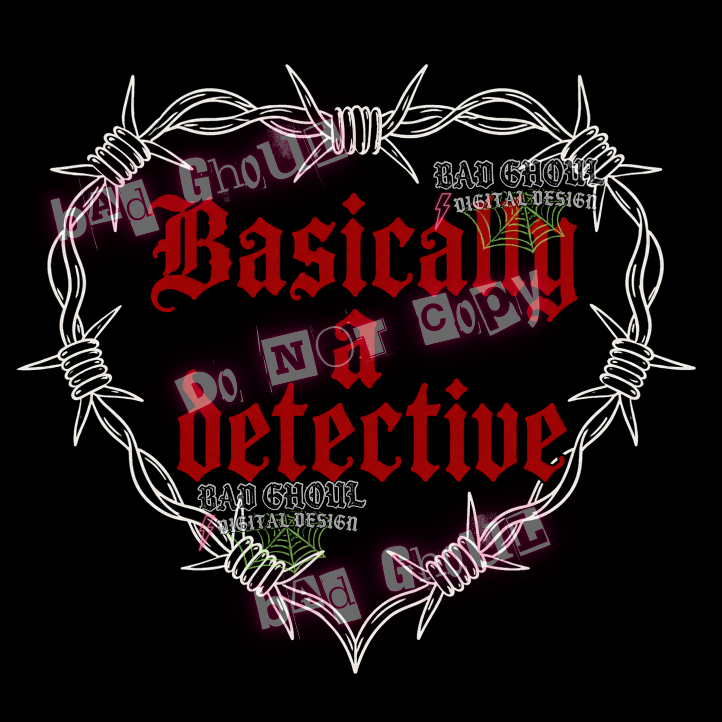 Basically a detective | PNG DOWNLOAD | Black Fabric Only