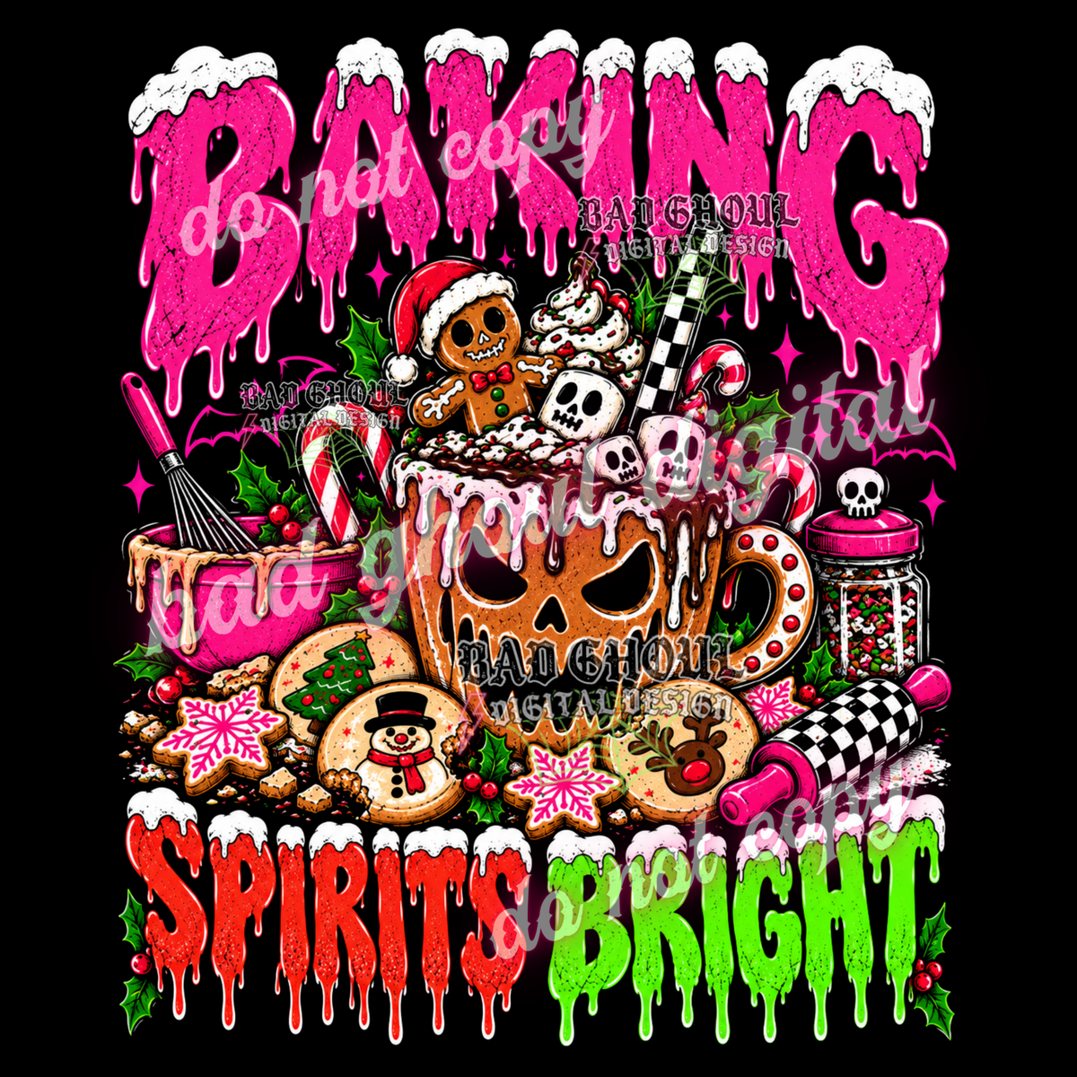 Baking Spirits Bright | PNG DOWNLOAD BLACK FAB ONLY