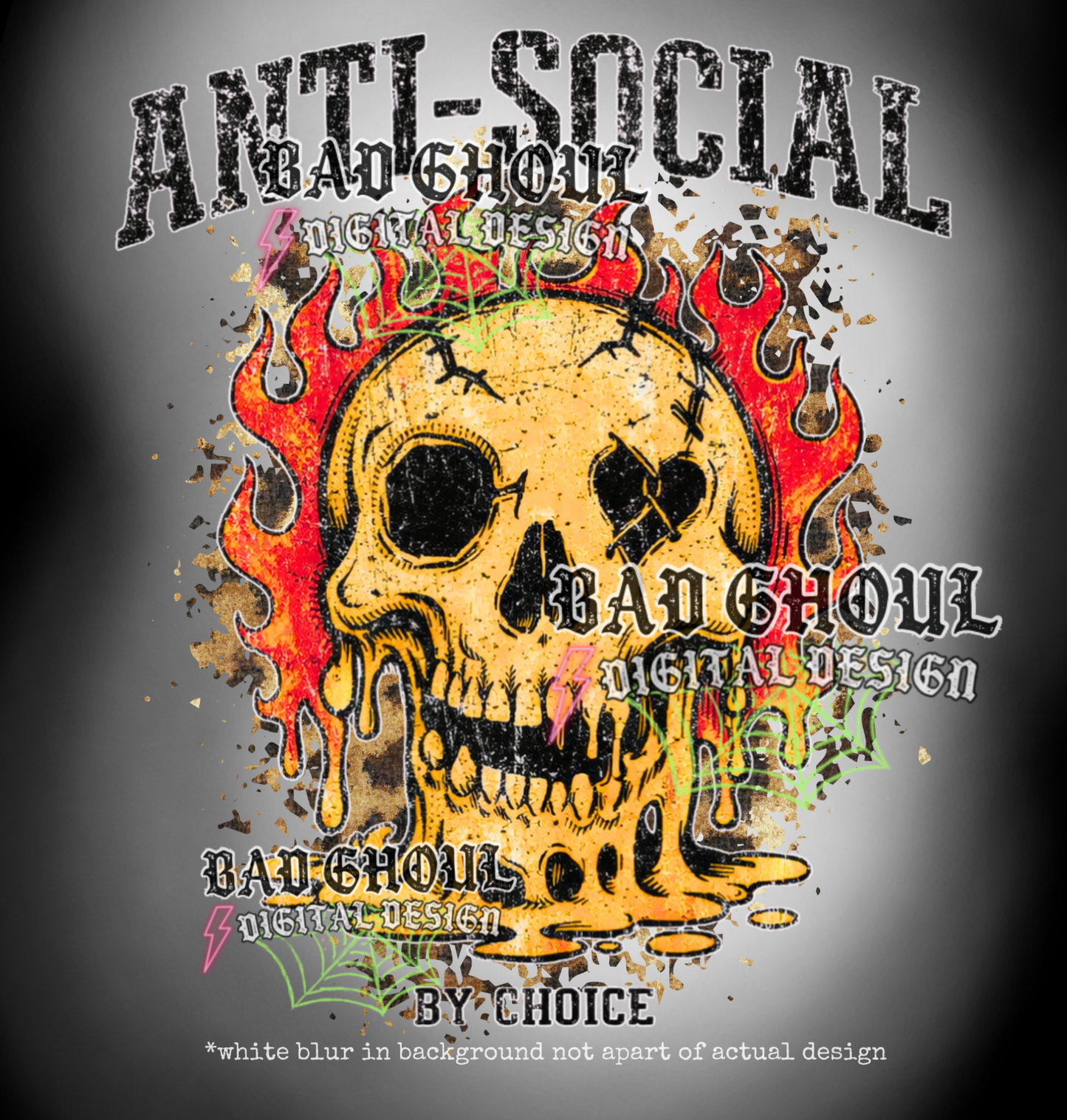 Anti-Social by choice - Grungy Skellie | PNG DOWNLOAD
