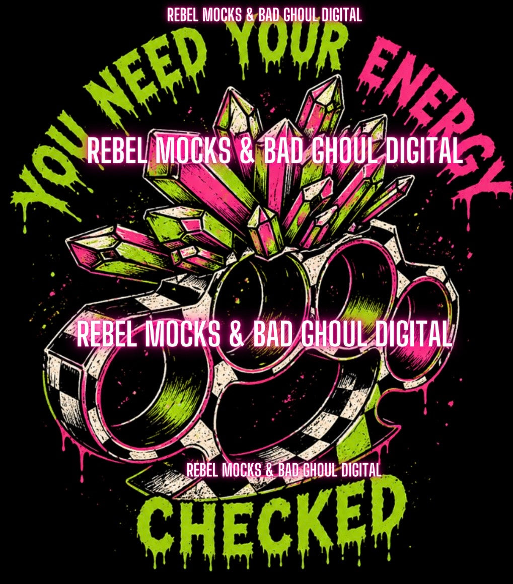 Energy Checked | Black Fabric Ultra Grunge |PNG DOWNLOAD