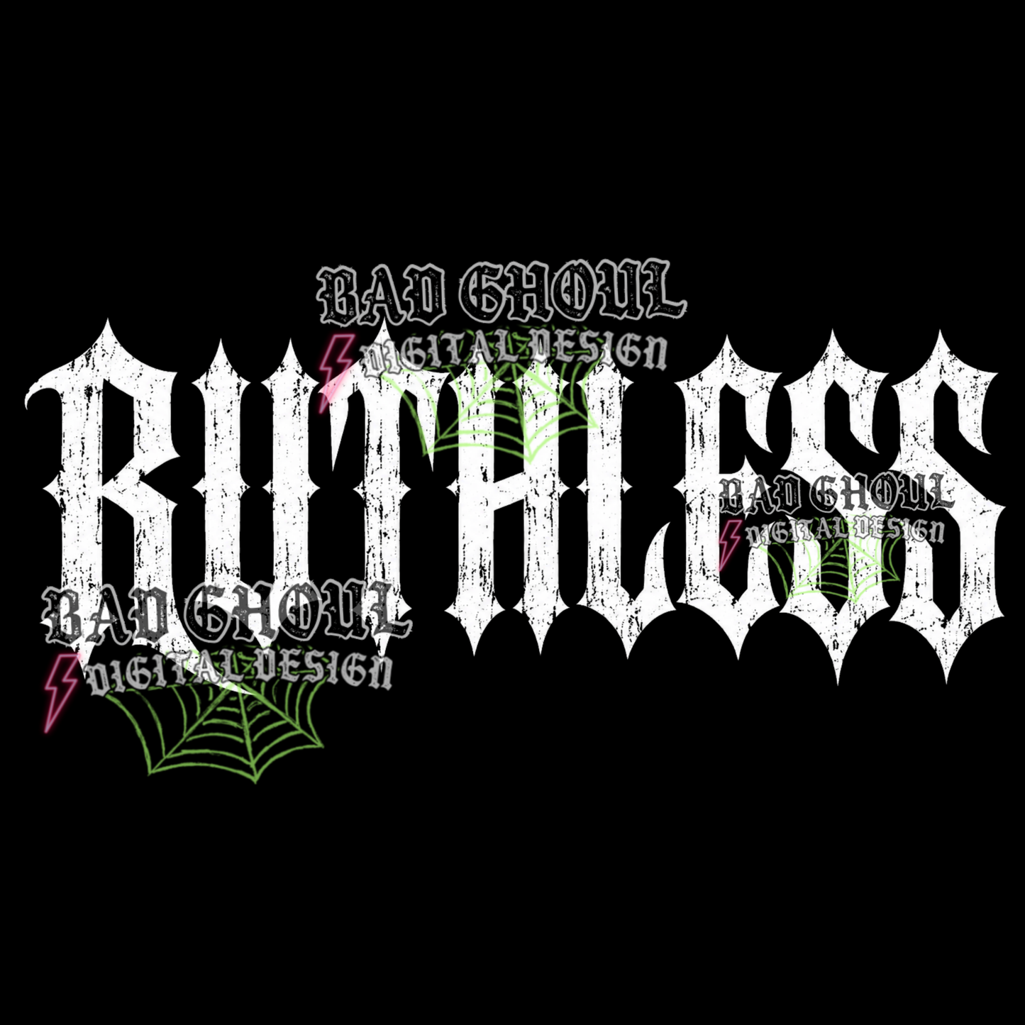 Ruthless | PNG DOWNLOAD | Black Fabric Only