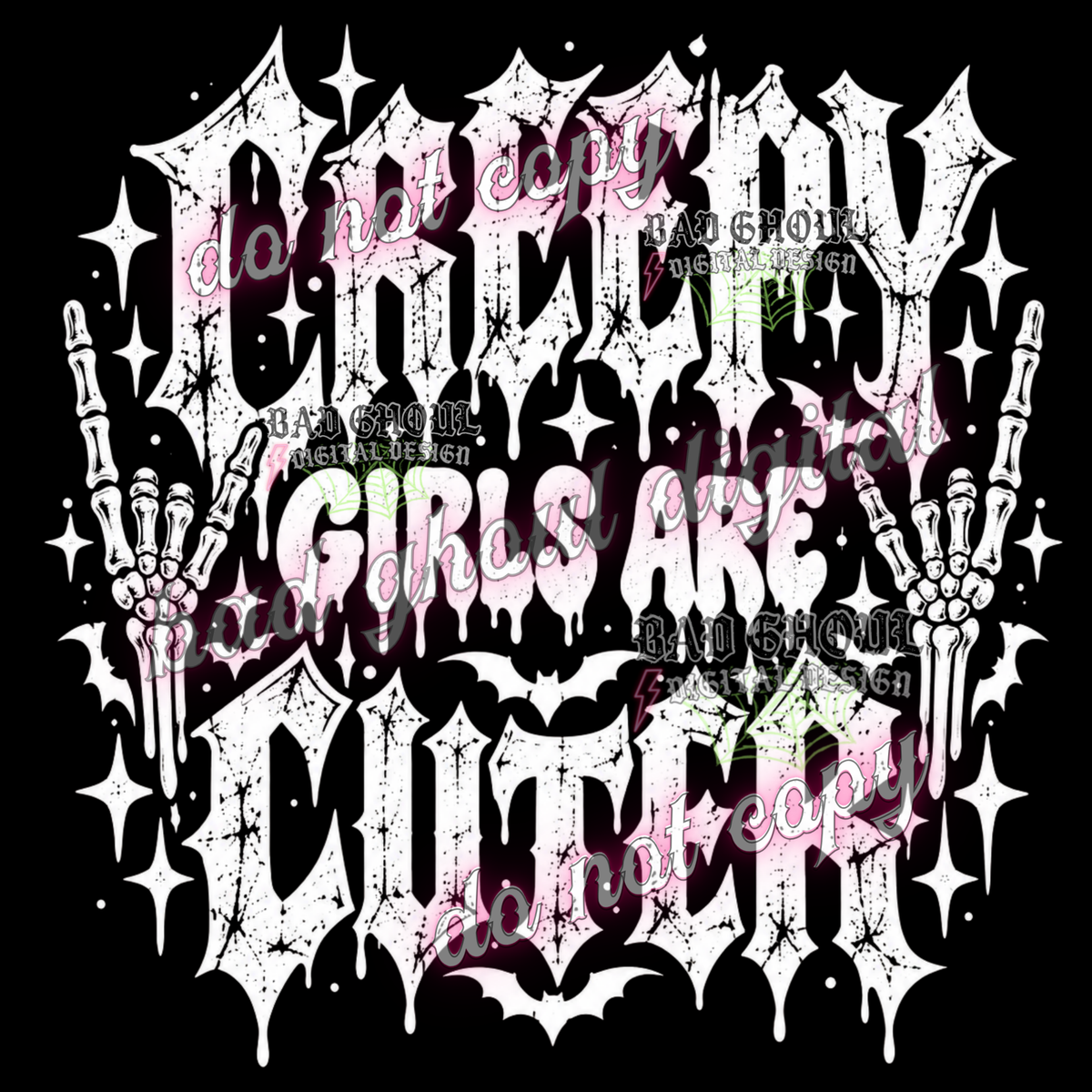 Creepy girls are cuter | PNG DOWNLOAD BLACK FAB ONLY