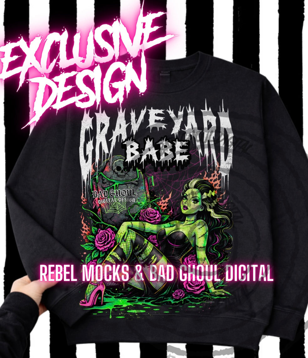 Exclusive|Graveyard Babe| Black Fab Only PNG DOWNLOAD