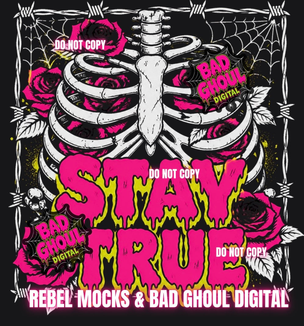 Stay True | Black Fabric|PNG DOWNLOAD