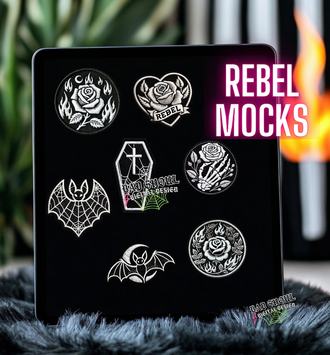 Faux Embroidered Patch Bundle PNG Download