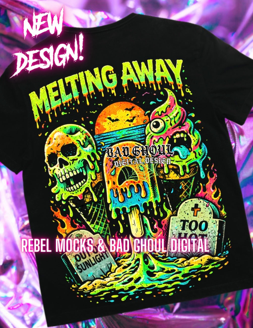Melting Away| Black Fabric |PNG DOWNLOAD