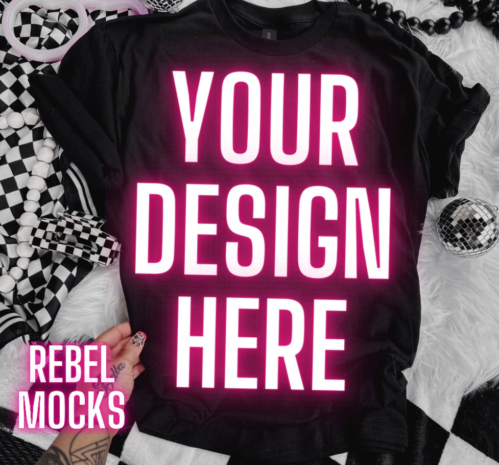 Black Alt Emo Grunge Goth Spooky Flat Lay Trending Mock Up