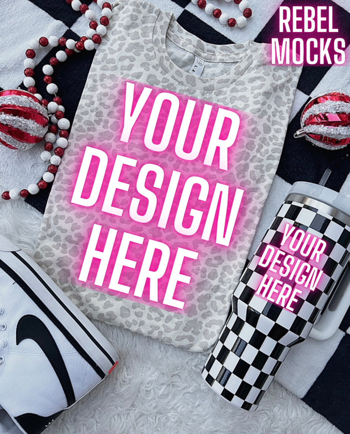 Leopard LAT Holiday Flat Lay Mock Up