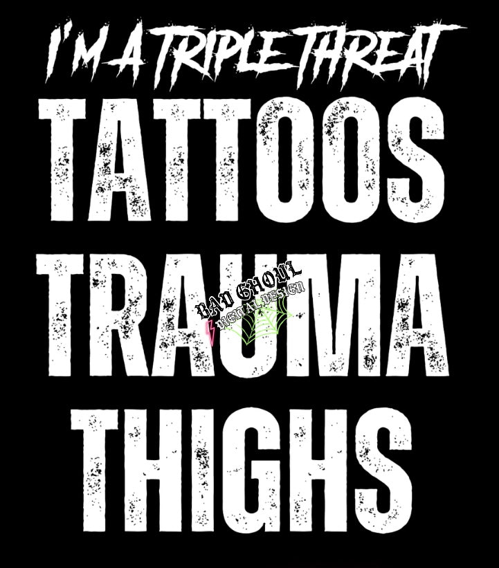 Triple Threat PNG Download black & White