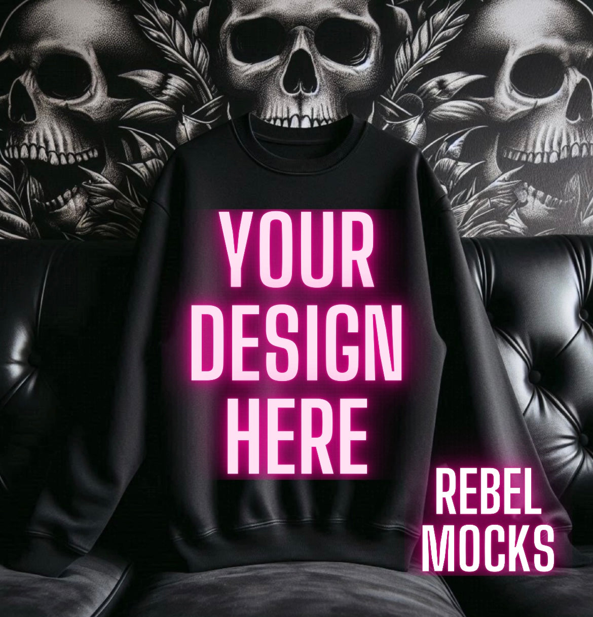 Black Crewneck Sweatshirt Alternative Flat Lay Mock Up