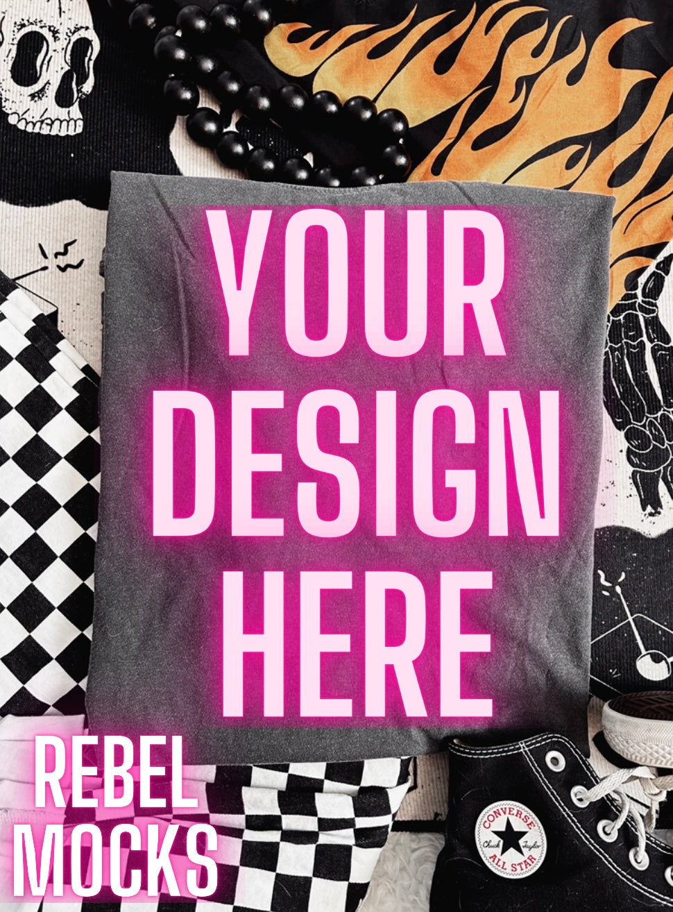 CC Pepper Edgy Alt Trendy Mock Up Flat Lay