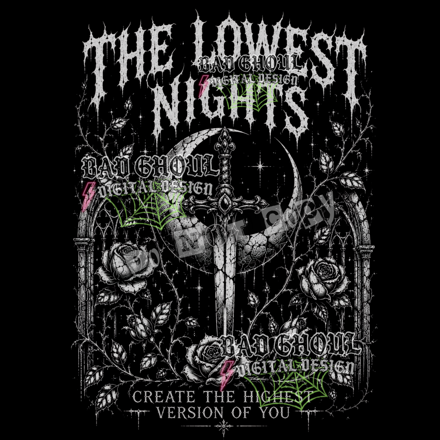 The lowest nights | PNG DOWNLOAD | Black Fabric Only
